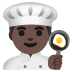 👨🏿‍🍳 man cook: dark skin tone display on Google